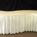 Serpentine Table white linen