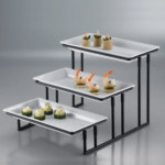 3 tiered wrought iron stand white tray